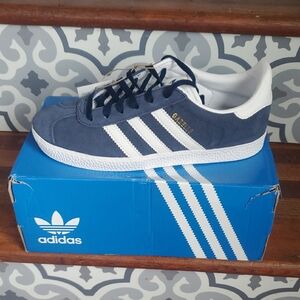 Adidas Navy and White Sneakers